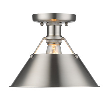Golden 3306-FM PW-PW - Yep by Golden Lighting Orwell 1-light Flush Mount in Pewter